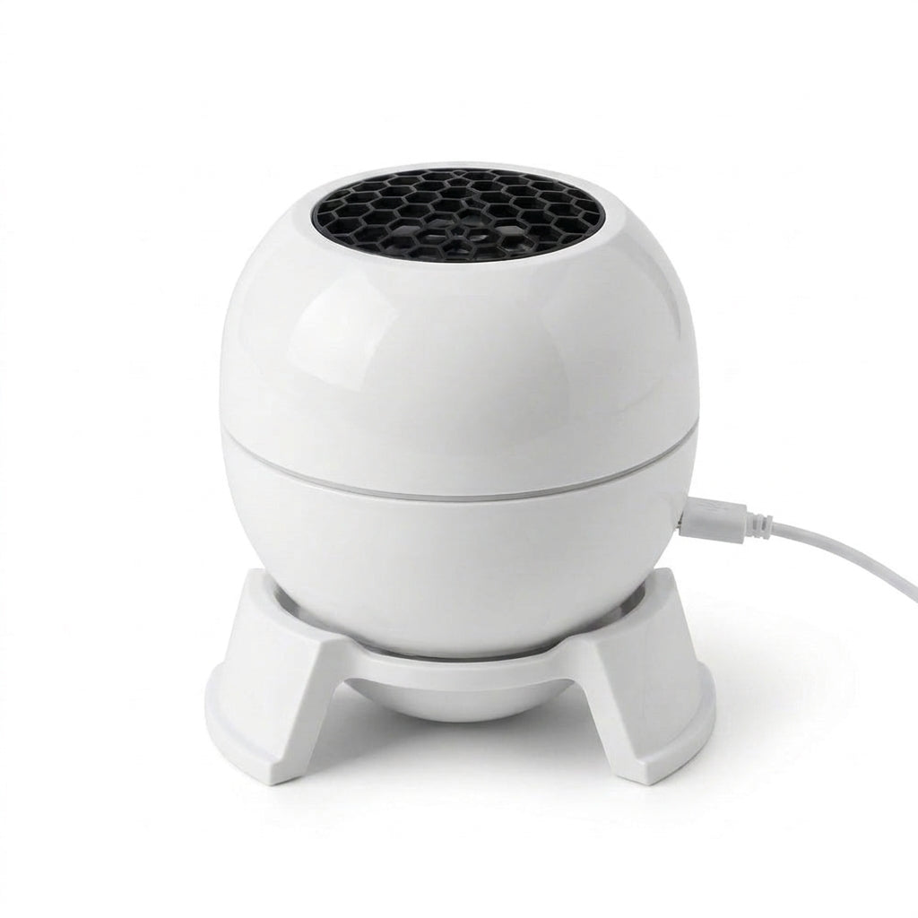 White Christmas ceiling projector product photo on white background