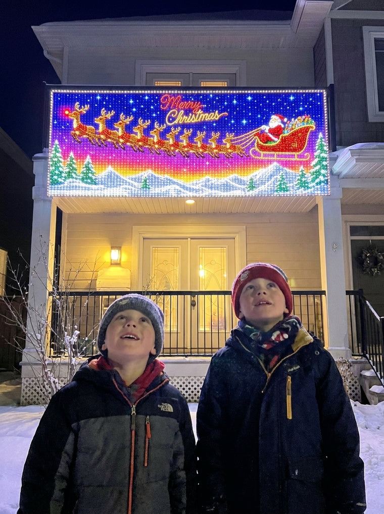 The kids love the village scene