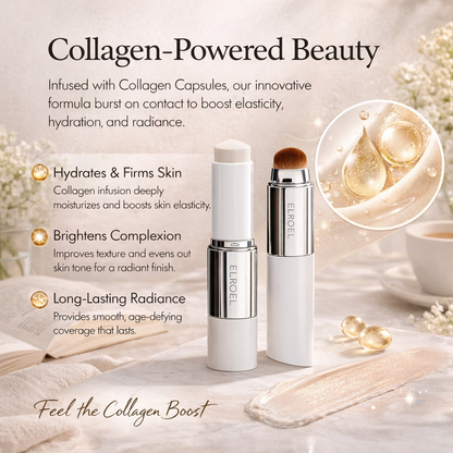 ELROEL Blanc V-Stick: 2-in-1 Color-Changing & Collagen Glow Foundation