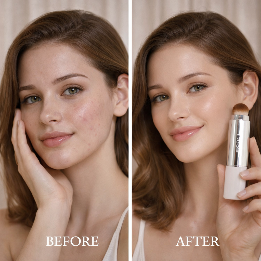 ELROEL Blanc V-Stick: 2-in-1 Color-Changing & Collagen Glow Foundation