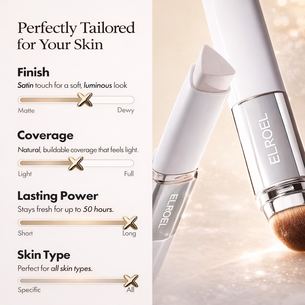 ELROEL Blanc V-Stick: 2-in-1 Color-Changing & Collagen Glow Foundation