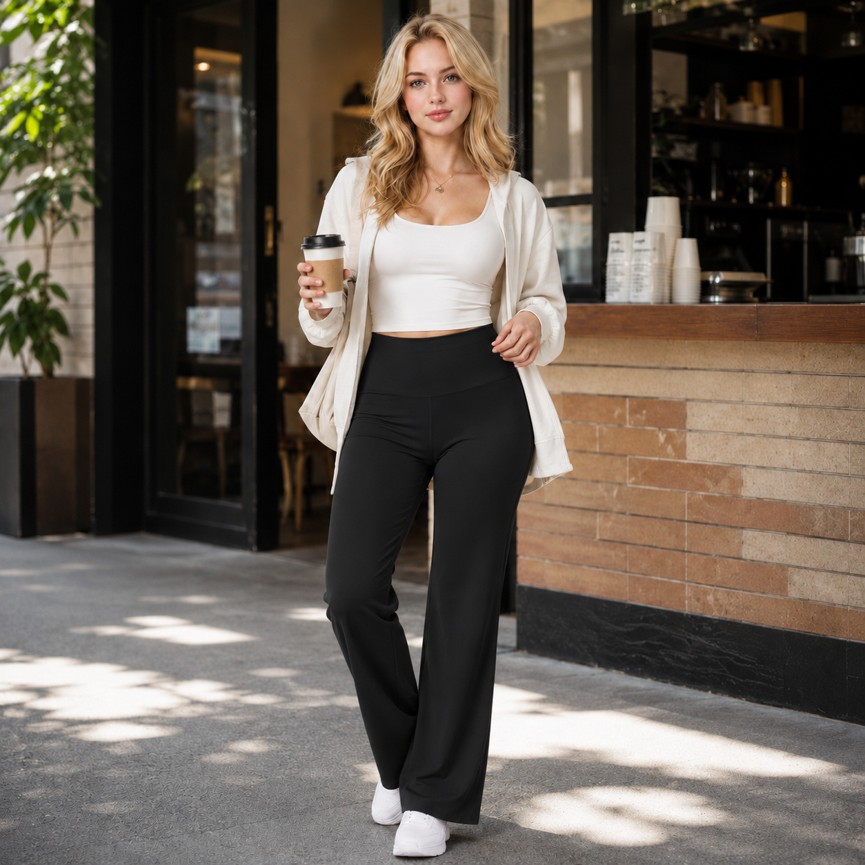 Luminouswand Women's High-Waisted Flare Yoga Pants - Bootcut Athleisure with Stretch