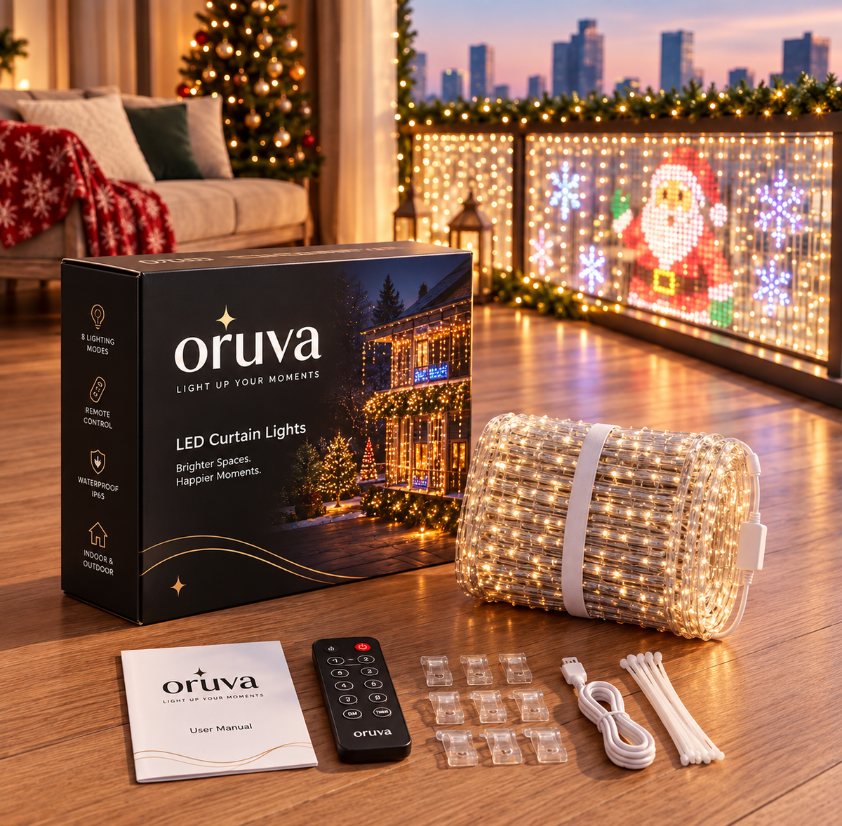 Smart LED Balcony Christmas Lights
