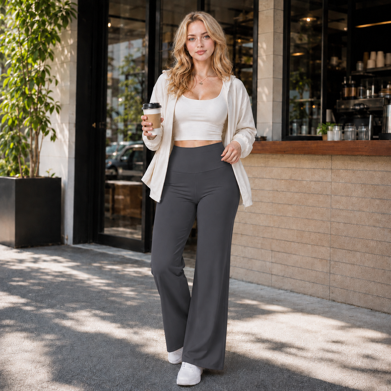 Luminouswand Women's High-Waisted Flare Yoga Pants - Bootcut Athleisure with Stretch
