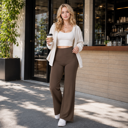 Luminouswand Women's High-Waisted Flare Yoga Pants - Bootcut Athleisure with Stretch