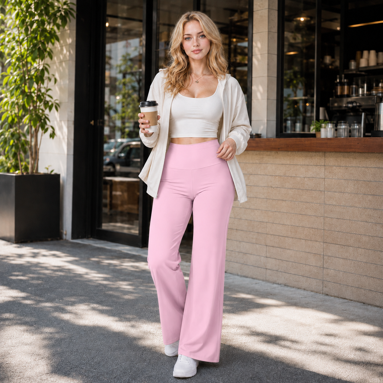 Luminouswand Women's High-Waisted Flare Yoga Pants - Bootcut Athleisure with Stretch