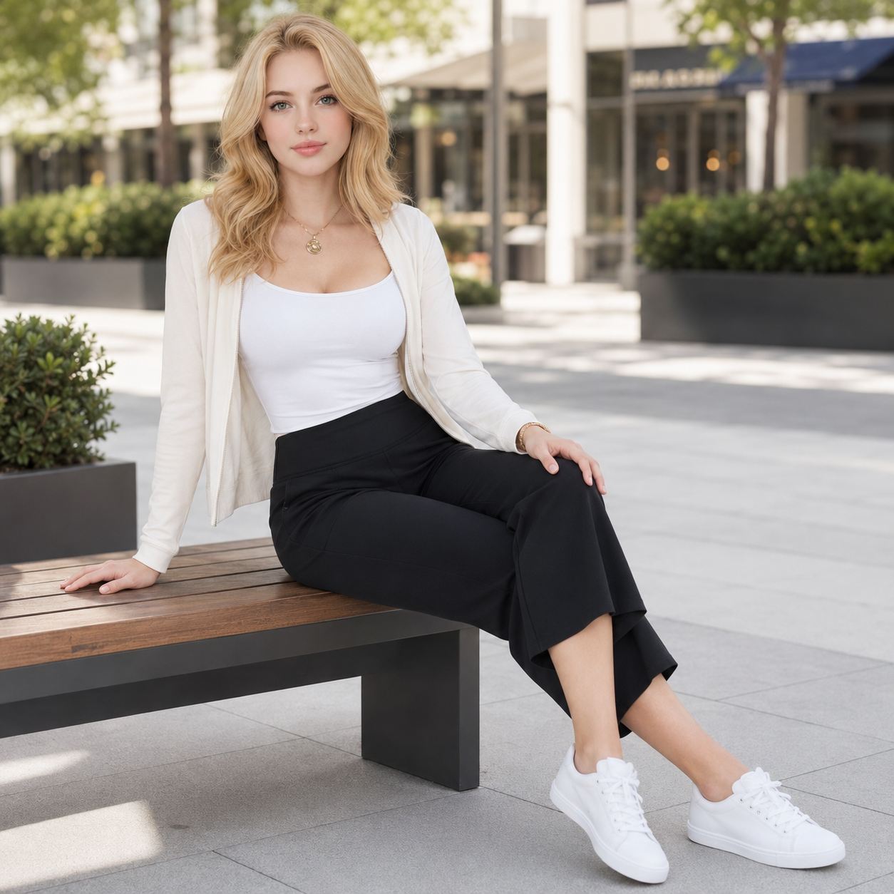 Luminouswand Women's High-Waisted Wide Leg Yoga Pants - Cropped Capri with Pockets - Athleisure