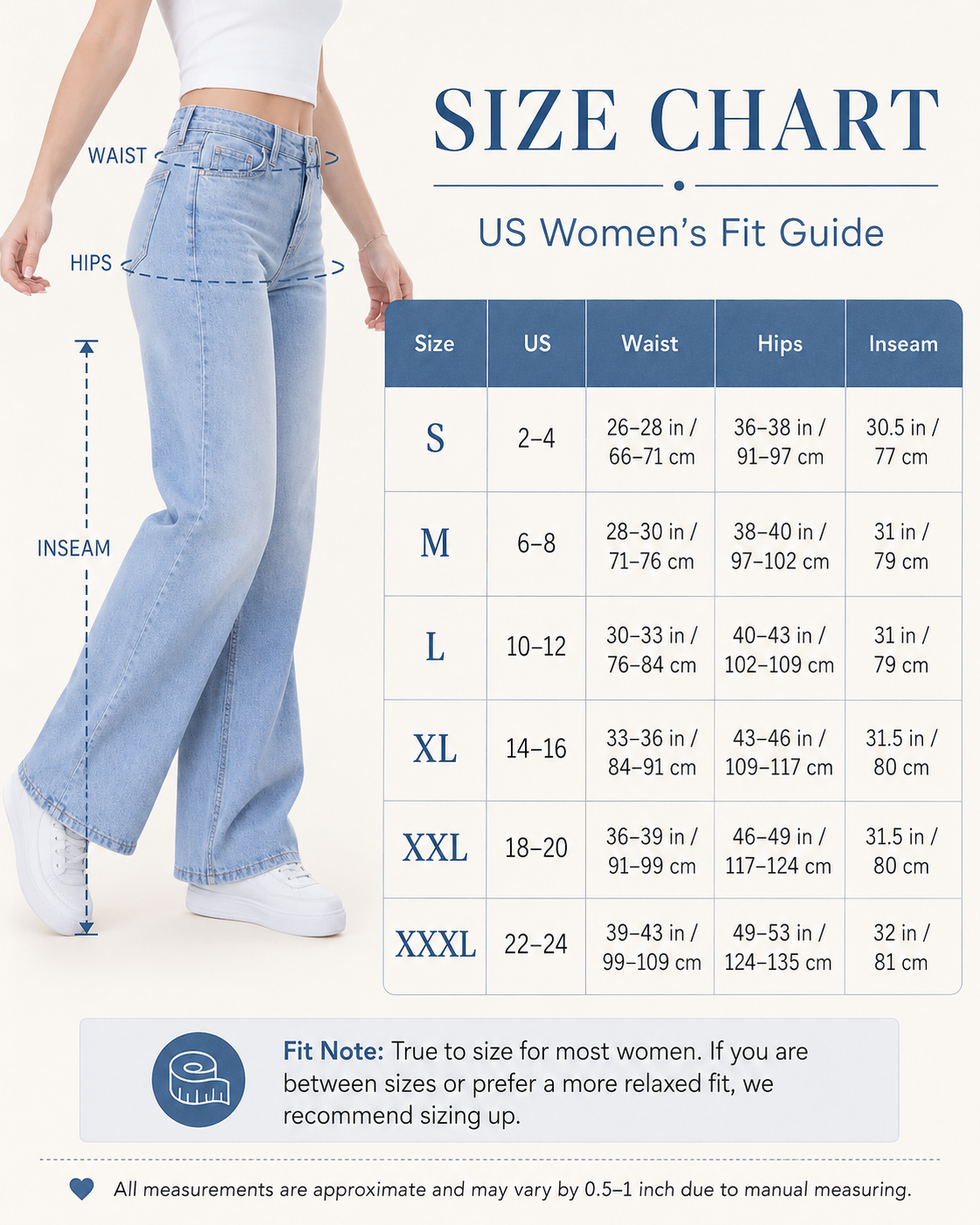 Luminouswand Women's High-Waisted Wide Leg Jeans - Stretch Denim with Pockets