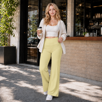 Luminouswand Women's High-Waisted Flare Yoga Pants - Bootcut Athleisure with Stretch