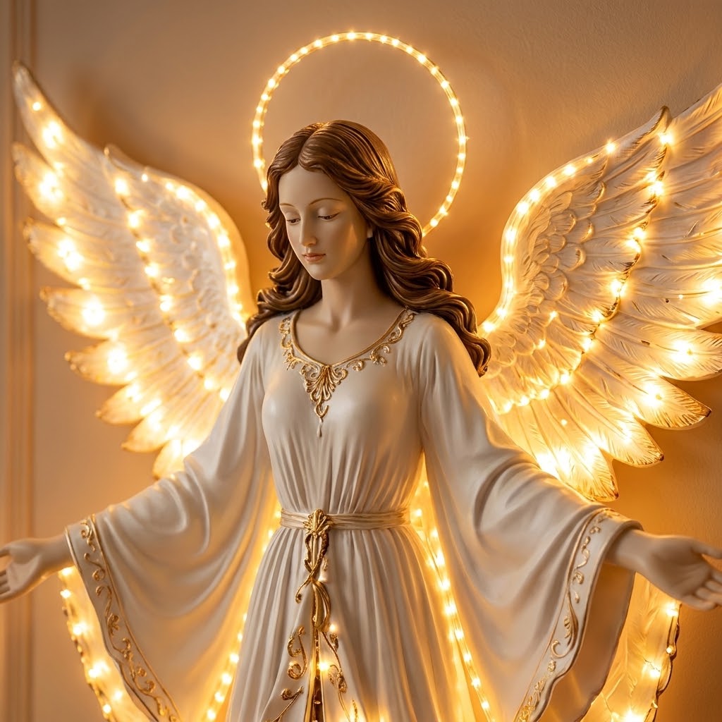 Christmas angel starfall wall light