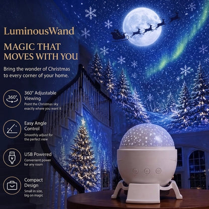 LuminousWand Christmas Ceiling Projector infographic