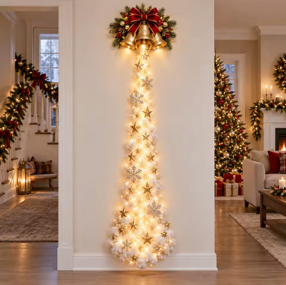 Cascading Christmas wall light - Bells & Garland design