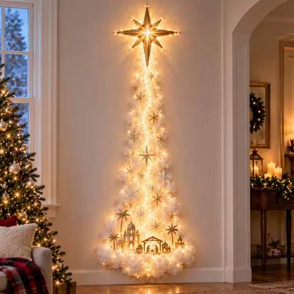 Cascading Christmas wall light - Star of Bethlehem design