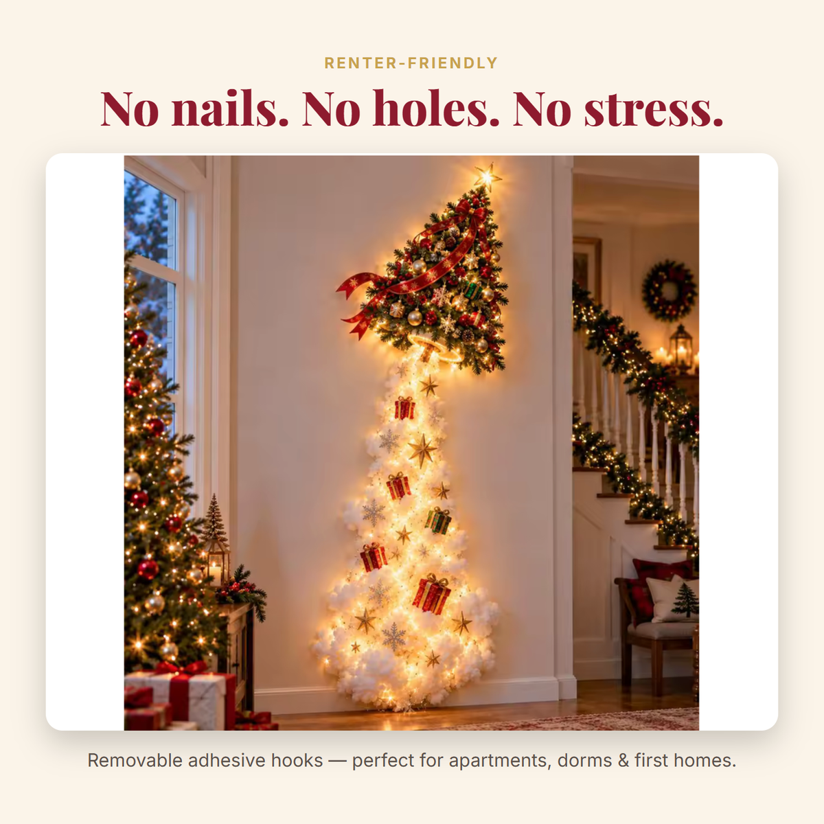 Cascading Christmas wall light infographic