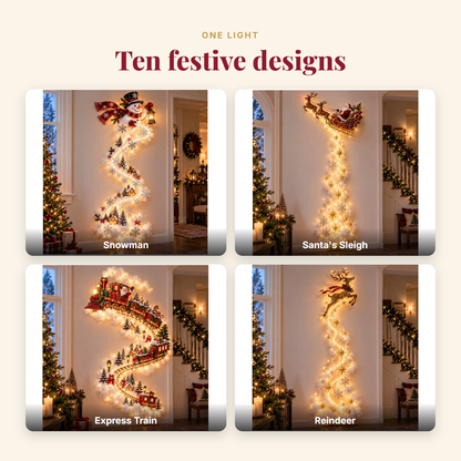 Cascading Christmas wall light infographic