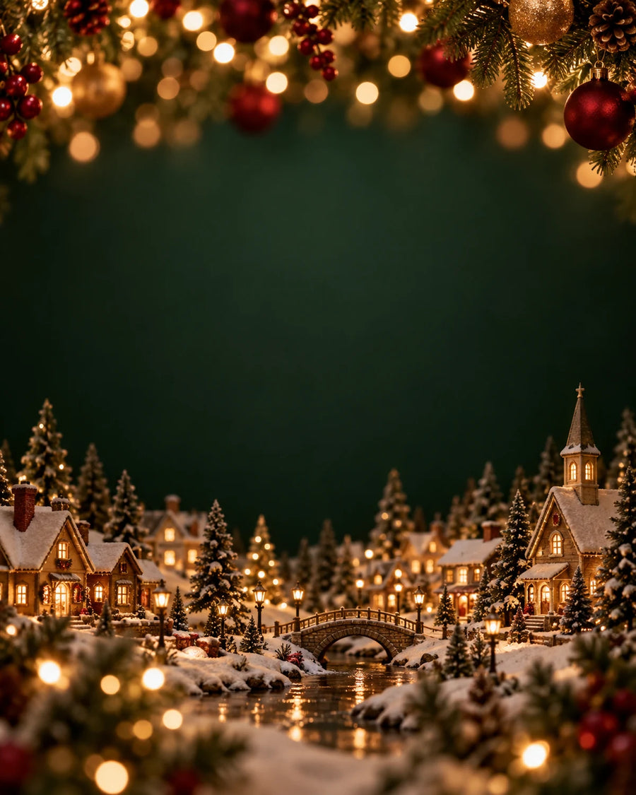 Warm Christmas candlelight and fairy lights
