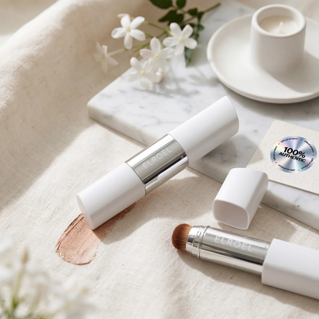 ELROEL Blanc V-Stick: 2-in-1 Color-Changing & Collagen Glow Foundation