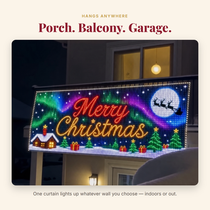 Christmas LED light curtain - Hangs anywhere