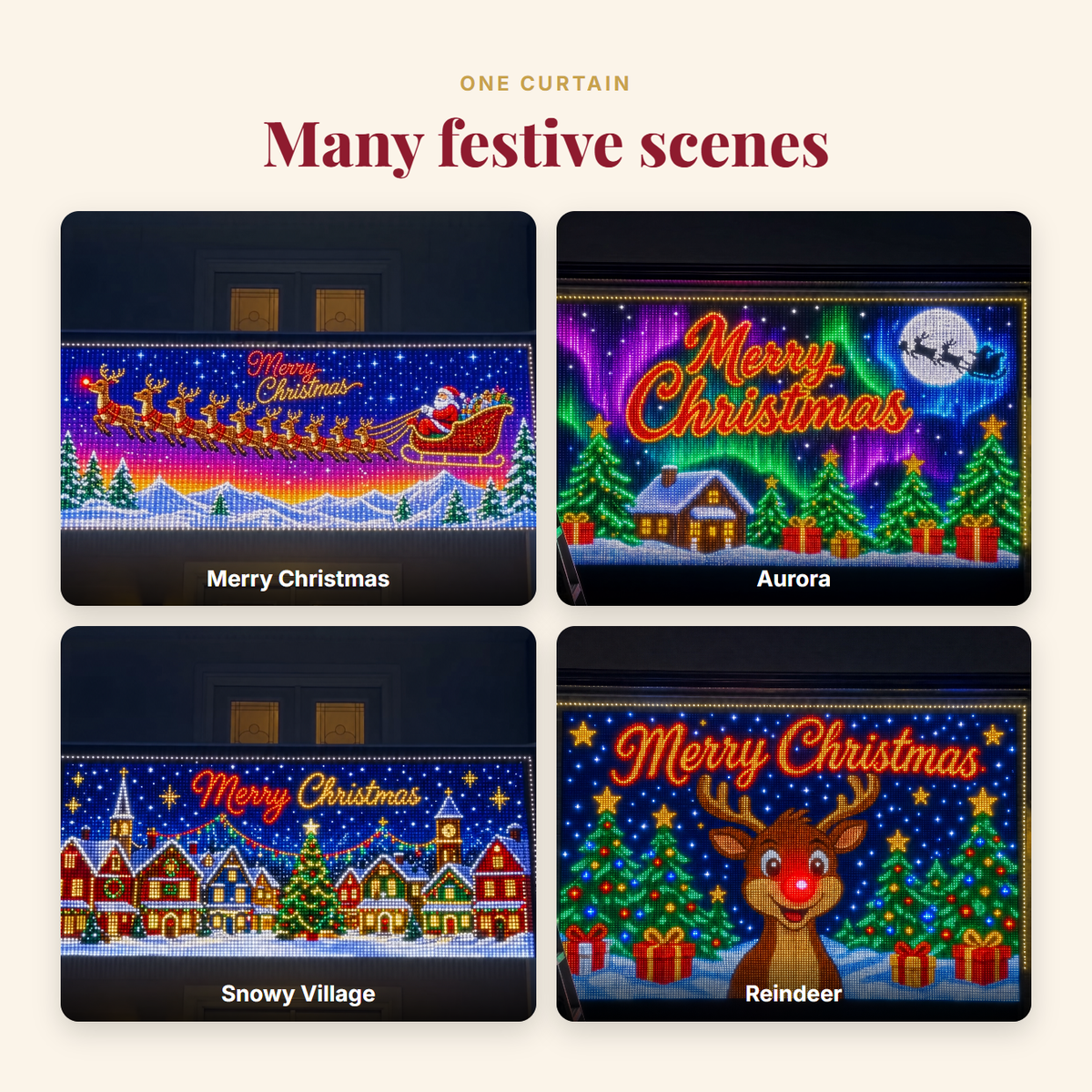Christmas LED light curtain - Scene variety