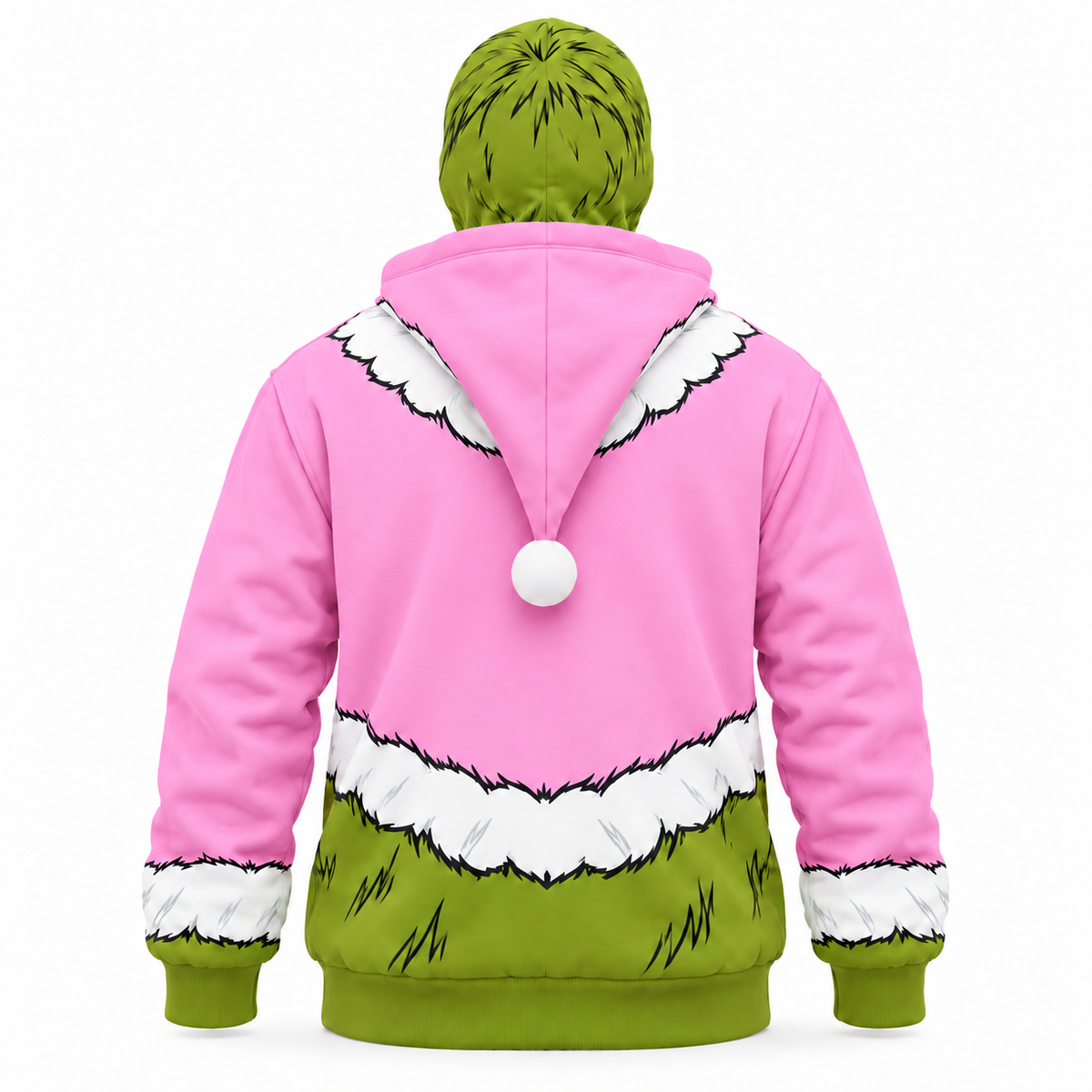 Green monster Christmas hoodie back